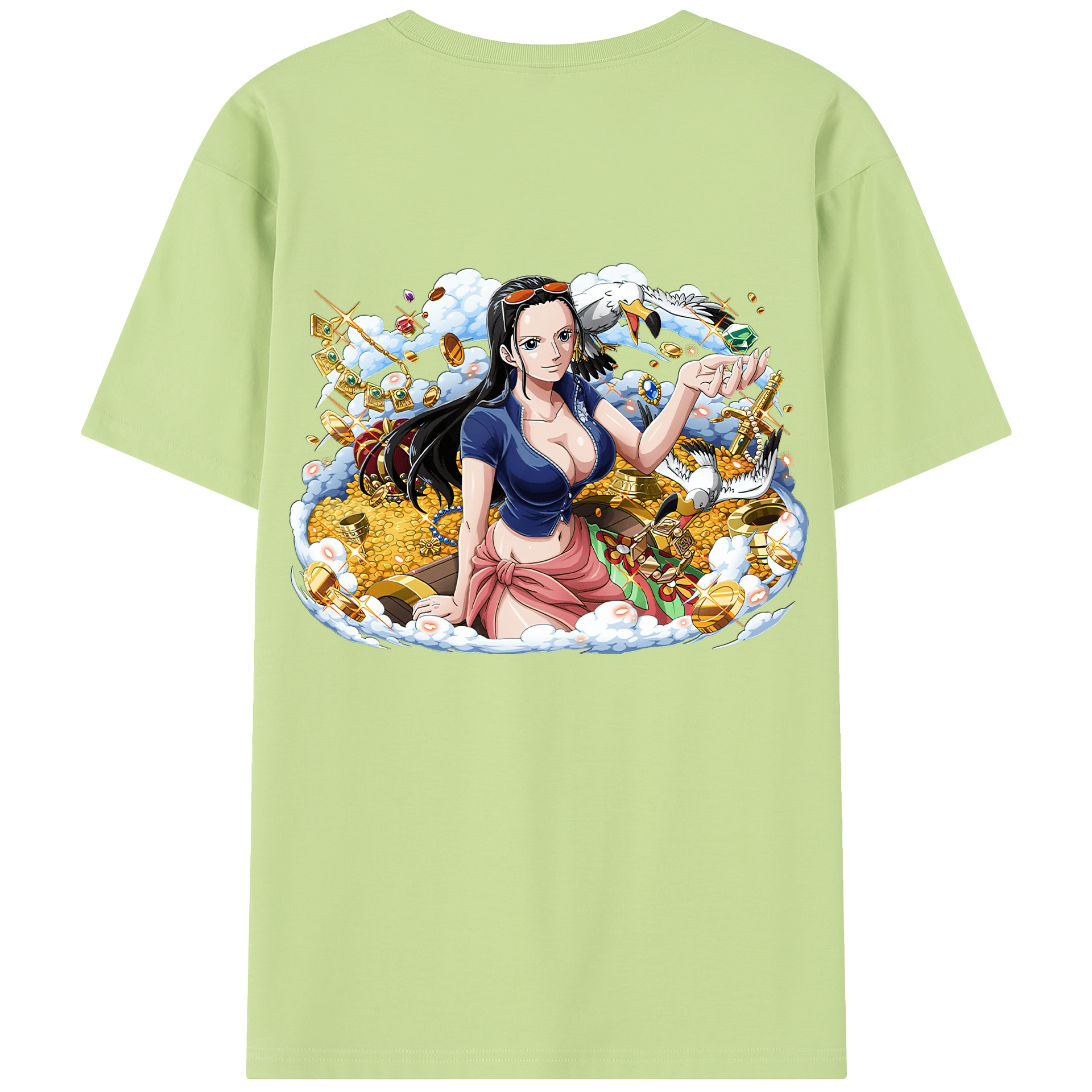 ワンピース ニコ・ロビン ONE PIECE Nico Robin 綿100％半袖Tシャツ（背面プリント）